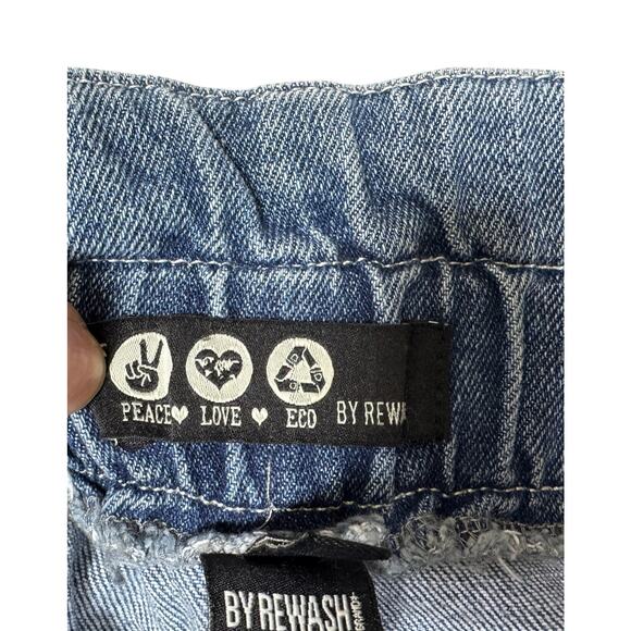 Y2K 90s Vintage‎ Revival Paperbag Denim Shorts Juniors Womens Size 1/25 Rewash - Picture 4 of 10